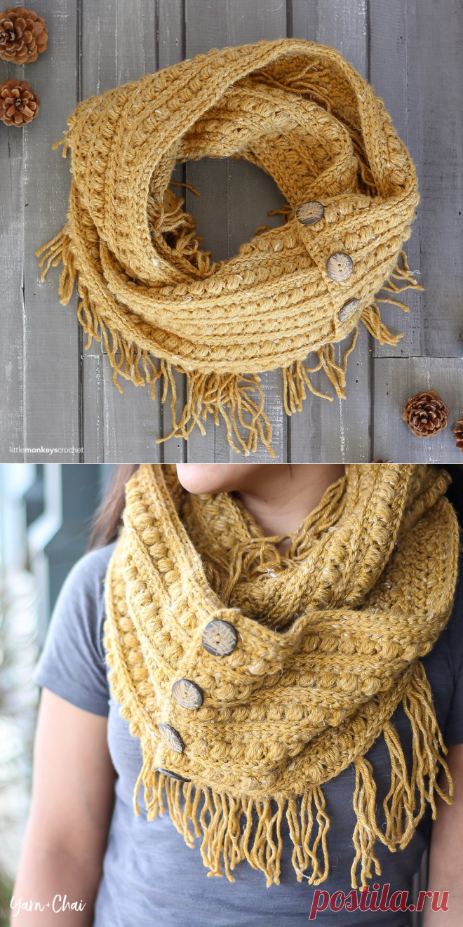 Снуд крючком THE MALIA INFINITY SCARF