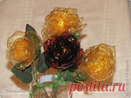 Розы из пластмассовых бутылок. МК.