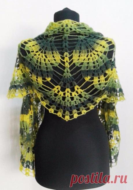 ​Шаль "Дубовые листья"+схема из категории Интересные идеи – Вязаные идеи, идеи для вязания