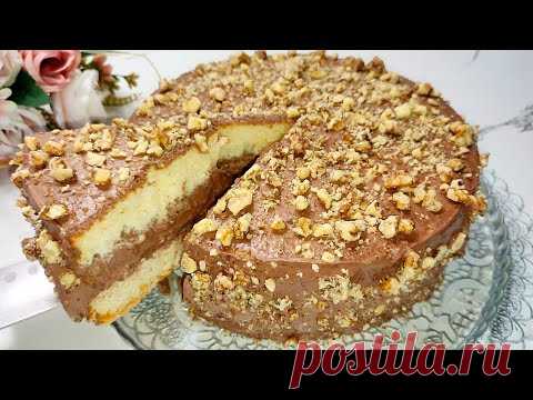 Простейший Быстрый Бисквитный ТОРТ к ЧАЮ! Готовьте с любым кремом!