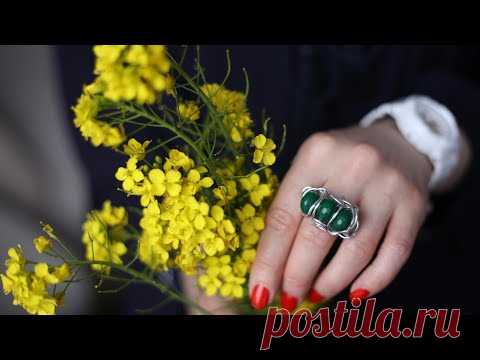 Мастер класс кольцо из проволоки и камней. Ажурное плетение.