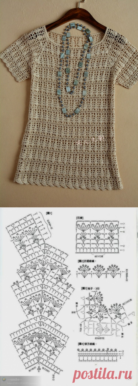 Симпатичная туника для лета, ещё успеем связать!!!!