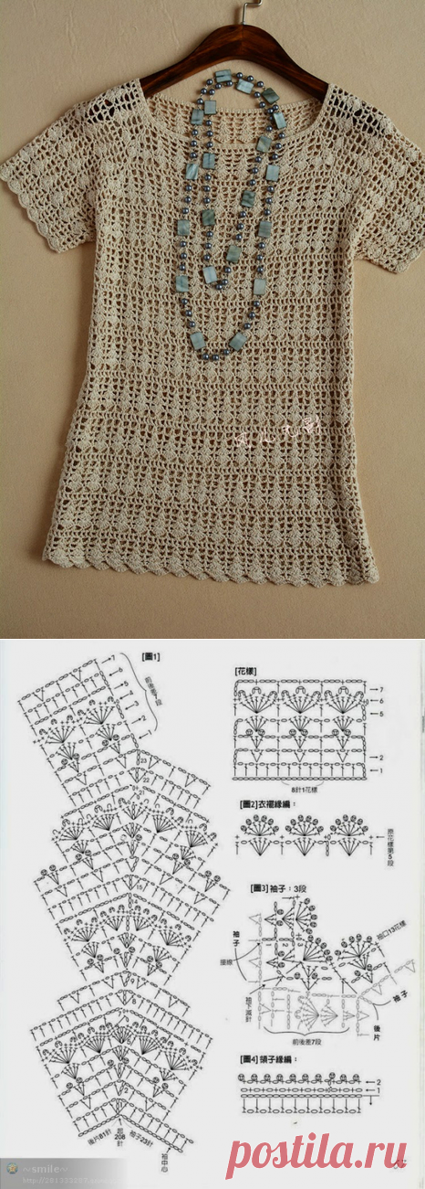 Симпатичная туника для лета, ещё успеем связать!!!!