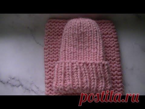 ВЯЖЕМ КРАСИВУЮ ОБЪЕМНУЮ ШАПКУ ИЗ ТОЛСТОЙ ПРЯЖИ РЕЗИНКОЙ 1 *1. КОМПЛЕКТ ШАПКА + СНУД.