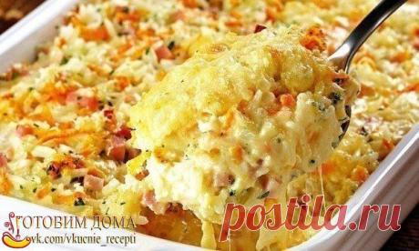 Запеканка из риса, ветчины и сыра. Рецепты Кулинария