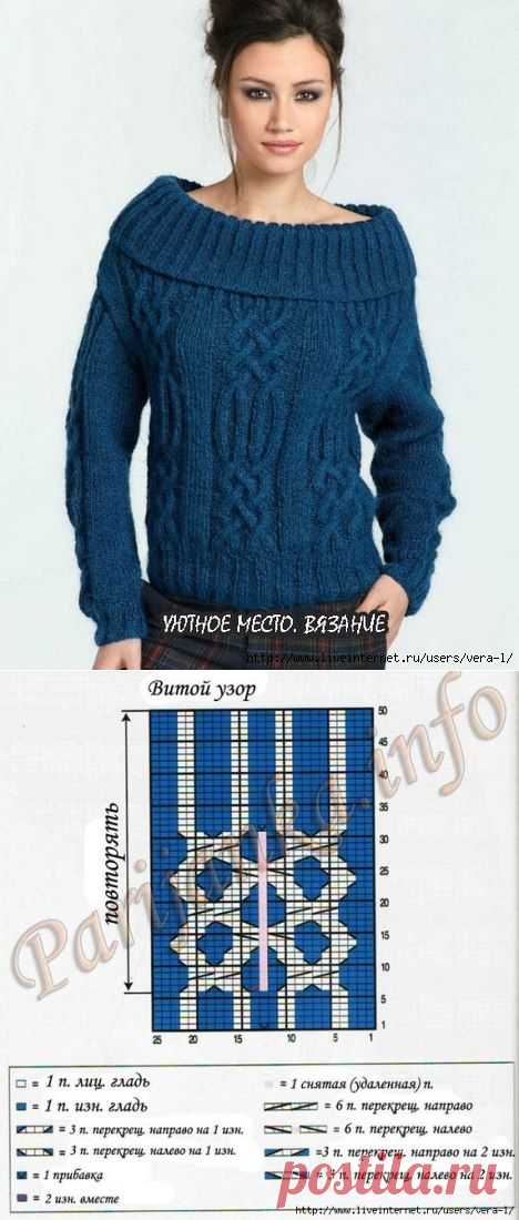Пуловер спицами