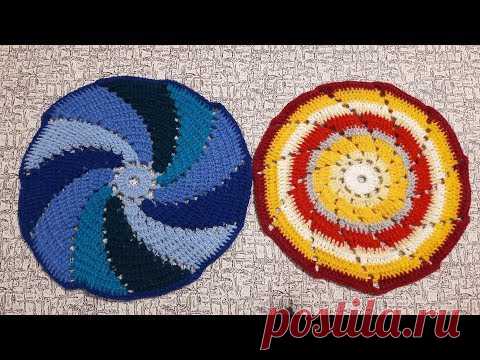 Вязание крючком 2019. Круглая сидушка на стул. Вязание крючком для начинающих.