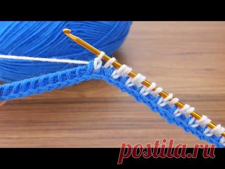 Amazing👌Two color *Super Easy Tunisian Crochet Baby Blanket For Beginners online Tutorial *#Tunisian