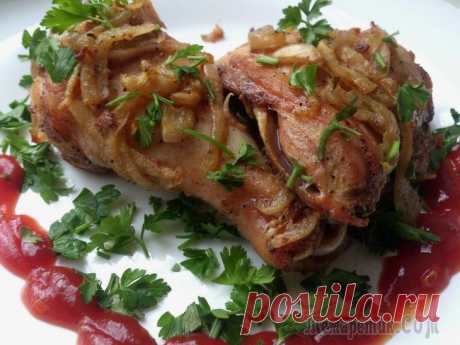 Запеченный шашлык из курицы в духовке