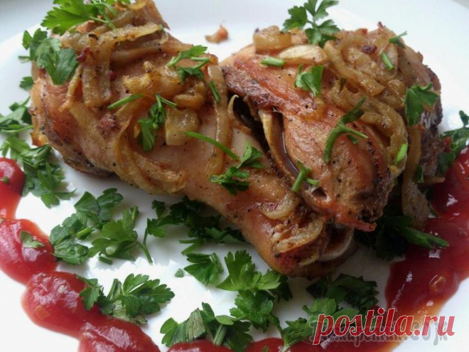 Запеченный шашлык из курицы в духовке