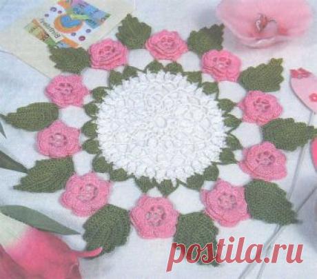 Салфетка с розочками - Салфетки крючком