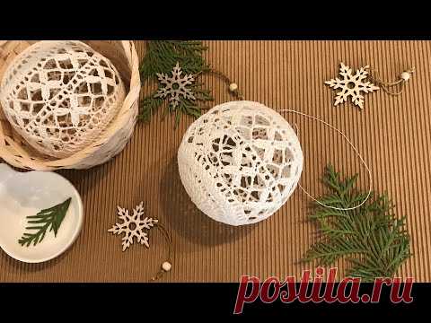 Ёлочный ШАР крючком. Вяжем вместе, #3 #шариккрючком