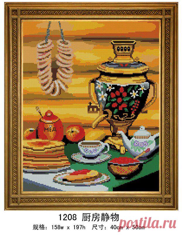 Набор для создания картины в алмазной технике Diamond Painting DIY 1208 Чай с баранками