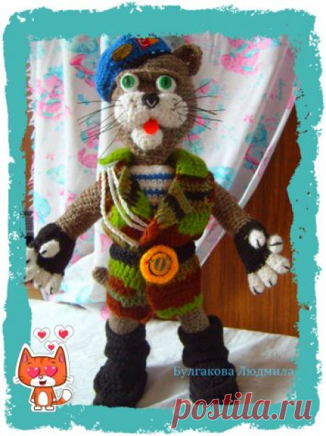 Кот,связанный крючком к 23 февраля. / Вязание крючком / Вязание крючком. Ваши работы