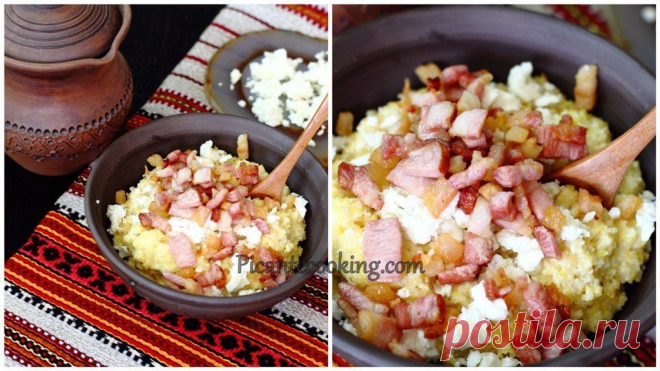 Как приготовить блюдо "банош с шкварками и брынзой" - рецепт, ингридиенты и фотографии | sloosh