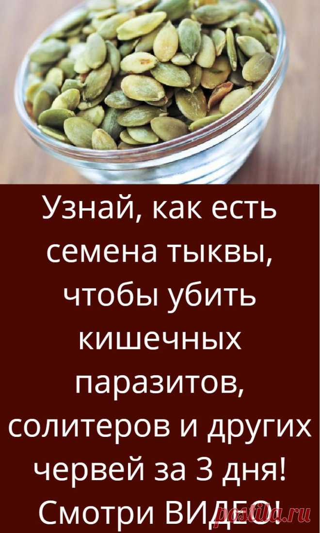 Узнай, как есть семена тыквы, чтобы убить кишечных паразитов, солитеров и других червей за 3 дня! Смотри ВИДЕО!