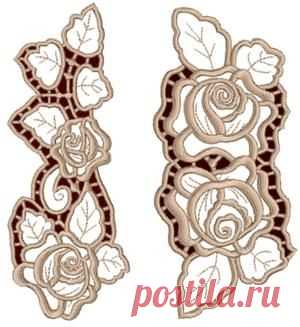 Advanced Embroidery Designs - Rose Lace Border Set