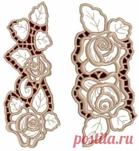 Advanced Embroidery Designs - Rose Lace Border Set