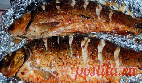 Сазан, запеченный в духовке. Очень вкусно получилось! - Много вкусных рецептов