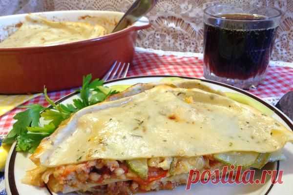 Лазанья с мясным соусом и кабачками | CityWomanCafe.com