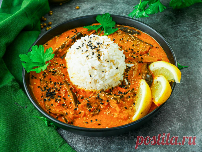 Veganes Cashew-Auberginen-Curry - super lecker! - Shibas Kitchen