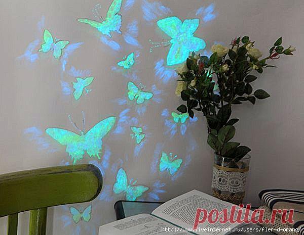 Как сделать светящийся рисунок на обоях.