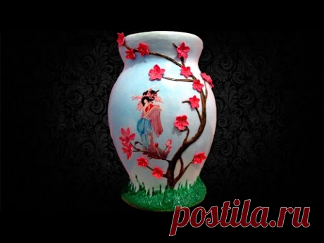 Напольная ваза своими руками в Японском стиле. Мастер класс (часть 1)