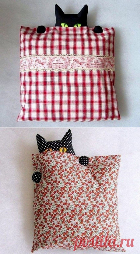 Интересная идея подушек с кошками — DIYIdeas