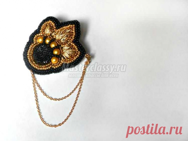Вышитая бисером брошь своими руками. Мастер-класс с пошаговыми фото