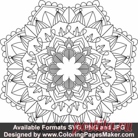 SVG Mandala Art #193 &amp;#8211; ColoringPagesMaker