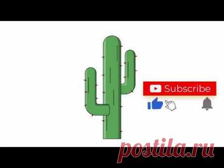 How to draw cactus - YouTube