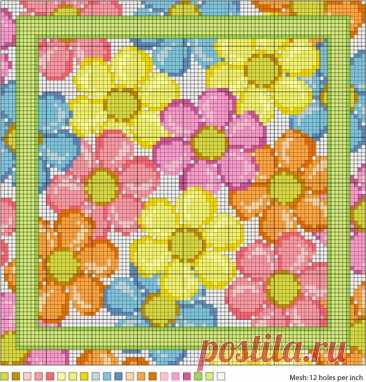 August+Daisies+Needlepoint+Pattern
