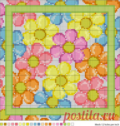 August+Daisies+Needlepoint+Pattern