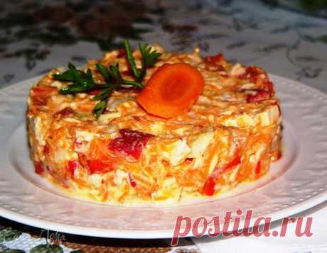 Салат из курицы с красным сладким перцем и морковью | Официальный сайт кулинарных рецептов Юлии Высоцкой