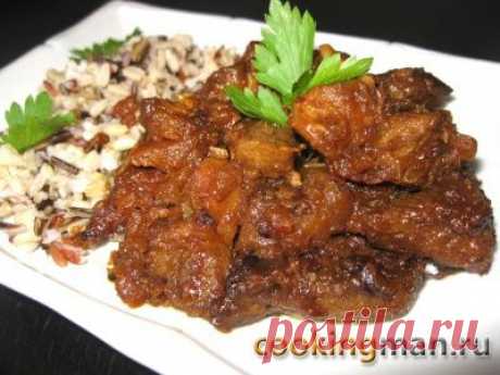 Свинина тушеная с яблоками