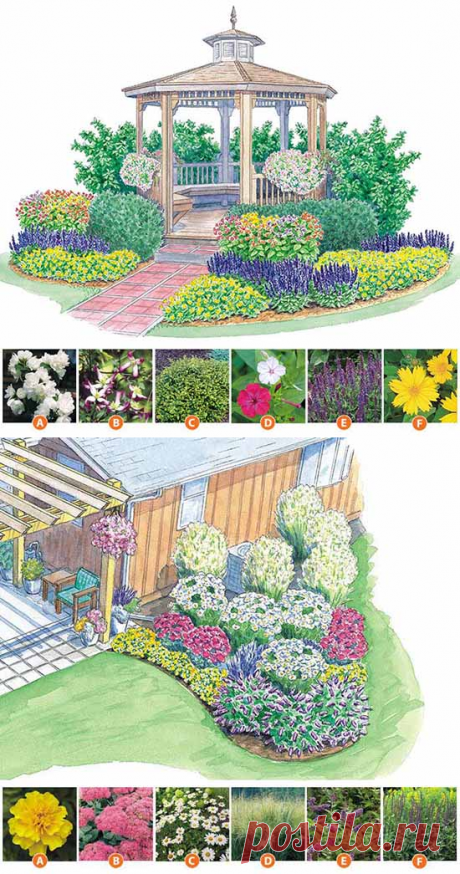 Схемы красивых цветников &amp;#8212; 6 соток