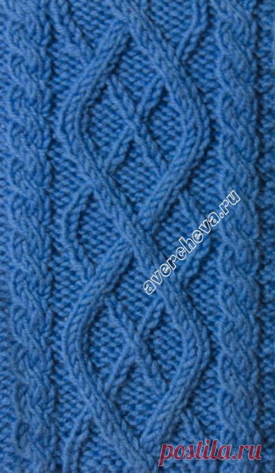 узор 408 ромбы |  каталог вязаных спицами узоров