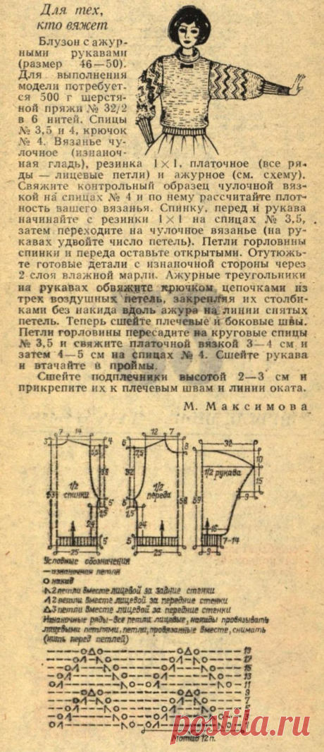 Блузон с ажурными рукавами