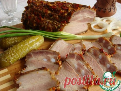 Грудинка солено-печеная - кулинарный рецепт
