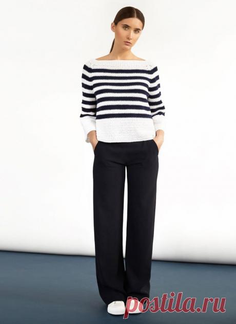 Женский пуловер крючком Ahoy - Вяжи.ру