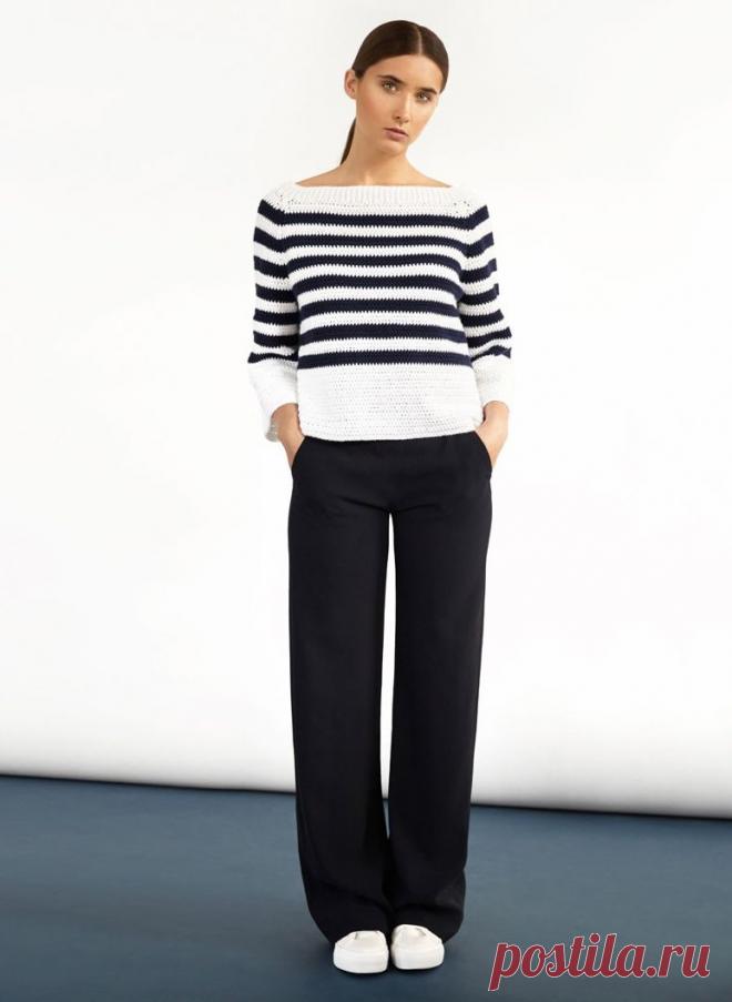 Женский пуловер крючком Ahoy - Вяжи.ру