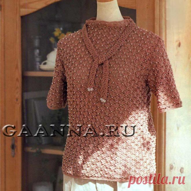 Кофточка с бусинками