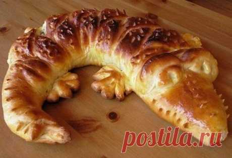 Постная рыбная кулебяка «Крокодильчик» | Вкусняшка