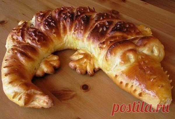 Постная рыбная кулебяка «Крокодильчик» | Вкусняшка