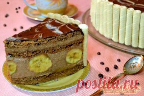 Торт с бананами и шоколадом