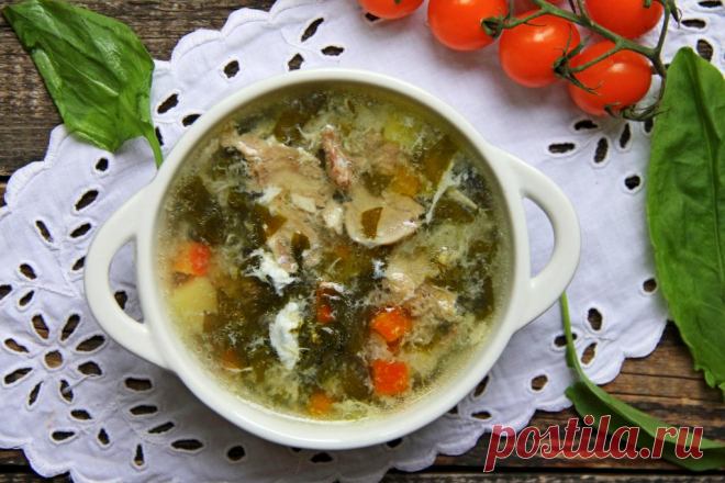 Суп из ревеня и щавеля Суп из ревеня и щавеля - это вкусное и сытное блюдо с приятной кислинкой. Взбитое яйцо придаёт супу нежную текстуру, а куриный бульон делает его насыщенным. Это идеальный вариант для обеда в сезон щавеля и ревеня.