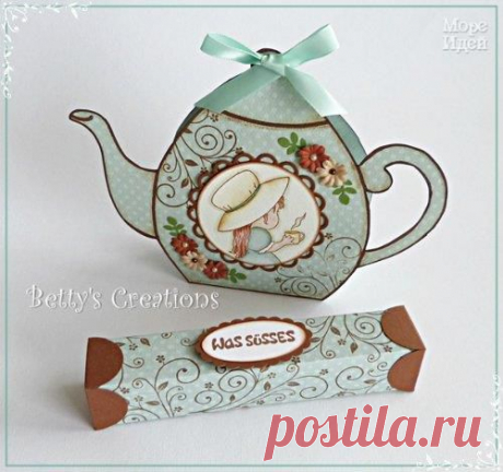 ПОДАРОЧНАЯ УПАКОВКА В ВИДЕ ЧАЙНИЧКА / Рукоделие