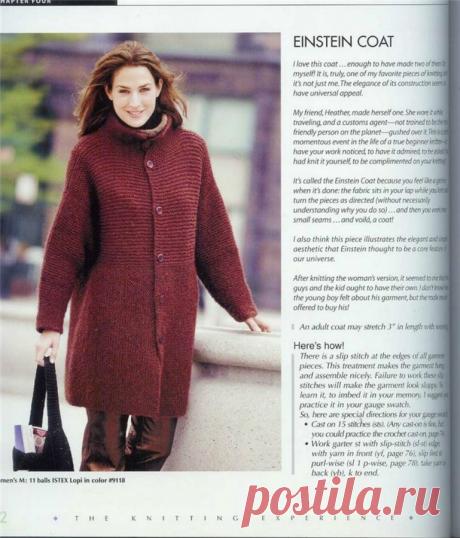 Простое вязание - пальто платочной вязкой