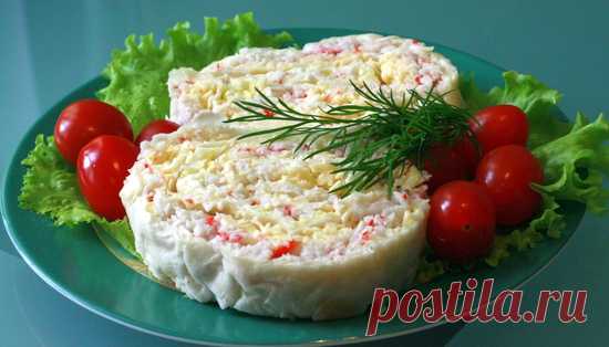 Рулет из лаваша с крабовыми палочками рецепты с фото