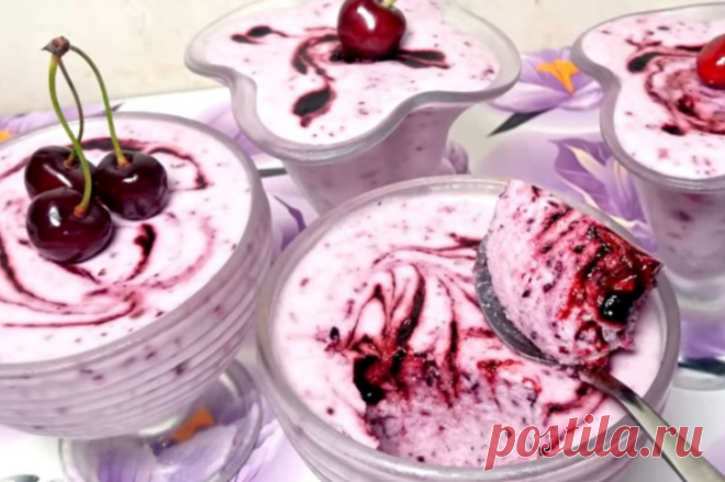Рецепт невероятно вкусного сметанного десерта за 2 минуты. Вкуснее мороженого!